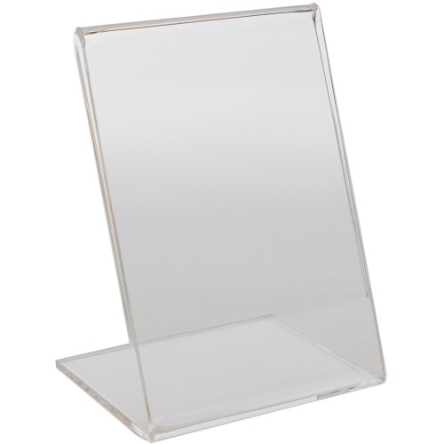 Slant Back Sign Holder 3 1/2" W x 5" H, 1/8" Acrylic