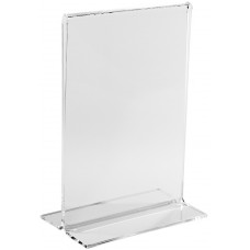 T-Style Sign Holder 4" W x 6" H, bottom load, 1/8" Acrylic
