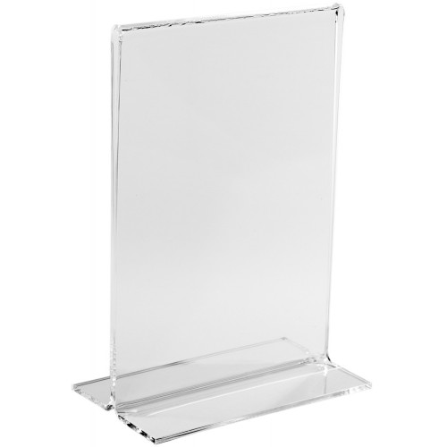 T-Style Sign Holder 8-1/2" W x 11" H, bottom load, 1/8" Acrylic