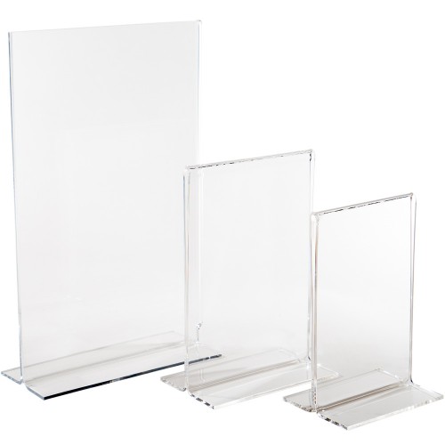 T-Style Sign Holder 11" W x 14" H, top load, 1/8" Acrylic