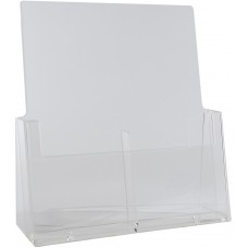Brochure Holder 4" x 9" Freestanding 2 Bay, Tri-fold, 1/3 A4 Letter, BHI 2C112 (36/CASE)