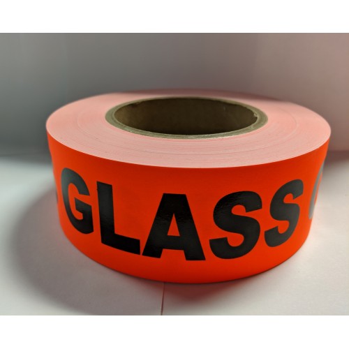 Label 2" x 5" GLASS Fl.Red (500/rl)