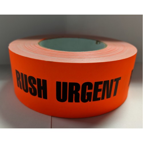 Label 2" x 5" RUSH URGENT  Fl.Red (500/rl)
