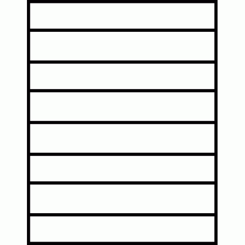 Laser Sheet Label (L-8) 8.5" x 1.375", 8 per sheet