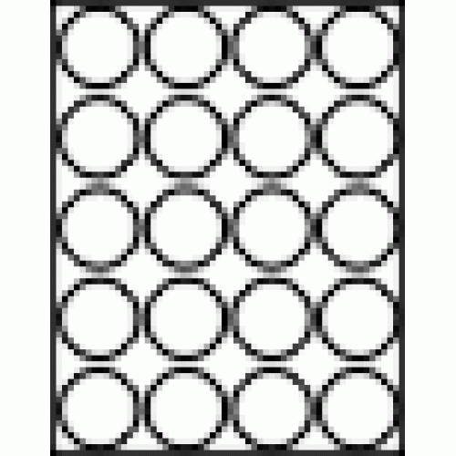 Die Cut Laser Sheet Label (LC-1.9) 1.9" Circle, 20 per sheet