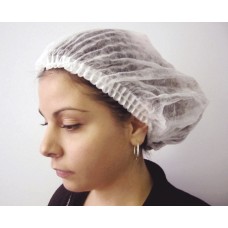 Cap 21" Pleated Bouffant, White (1000/CS)