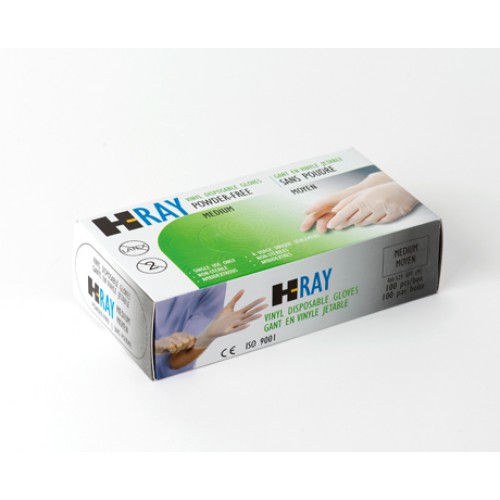 Gloves Medium Vinyl PF Industrial Disposable (100/Box, 10Box/CS)